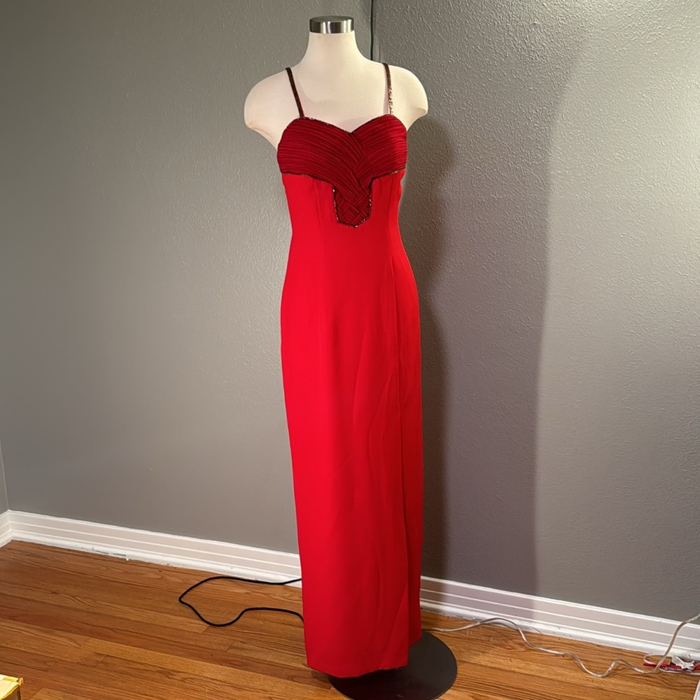 Vintage red Christmas formal dress by Cire: a division of Landa